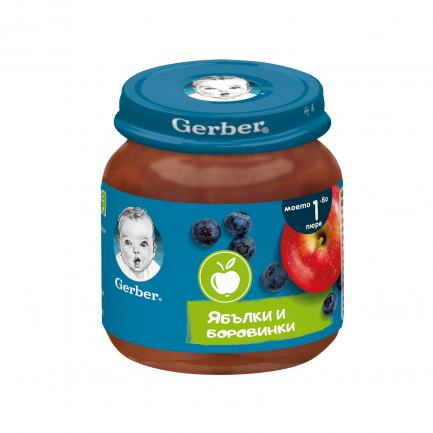 Nestle Gerber Пюре от ябълки и боровинки 125 g