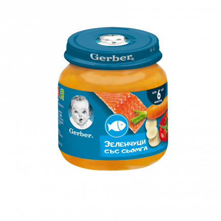 Nestle Gerber Пюре от зеленчуци със сьомга 6м+ 125 g