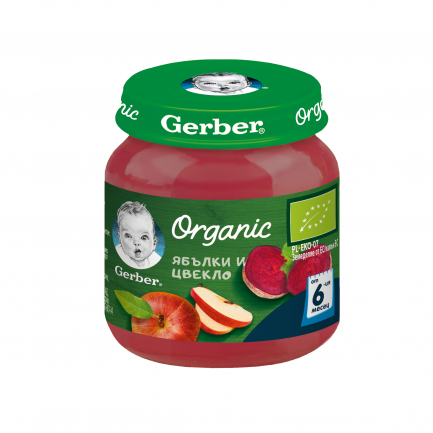 Nestle Organic Пюре от ябълки и цвекло от 6-ия месец 125 g