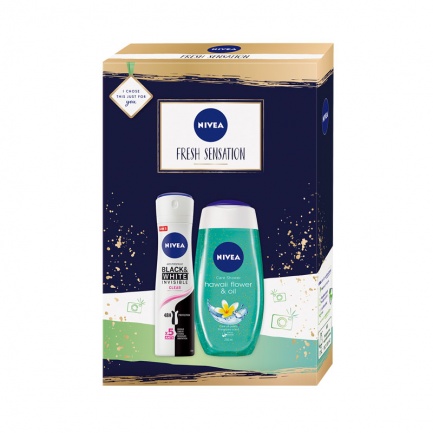 Nivea Black and White Clear Дозодорант + Hawaii Flower Душ гел