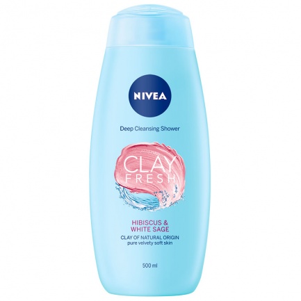 Nivea Душ-гел Clay Fresh Хибискус & Градински чай 500 ml