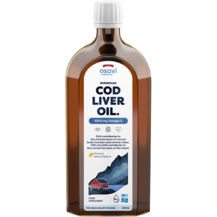 Norwegian Cod Liver Oil | Lemon Flavored Liquid Omega x 0.500 ml