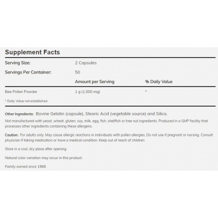 Now - Bee Pollen 500 Mg - 250 Capsules