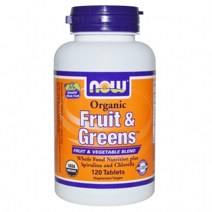 Now - Fruit [[entity]]Amp; Greens (Organic) - 120 Таблетки