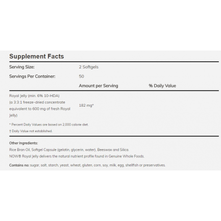 Now - Royal Jelly 300 Mg - 100 Softgels