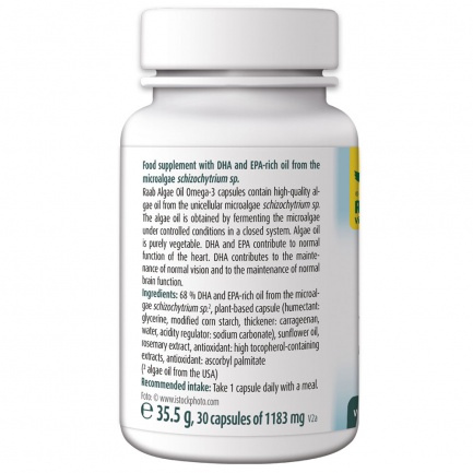 ОМЕГА-3 от Водорасли / ALGAE OIL – Raab Vitalfood (30 капс)