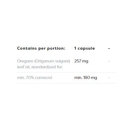 Oregano Oil 257 mg | 70% Carvacrol x 180 капсули
