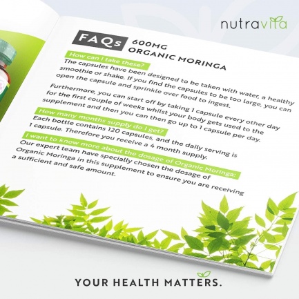 Organic Moringa - Био Моринга 600 mg 120 Веган Капсули