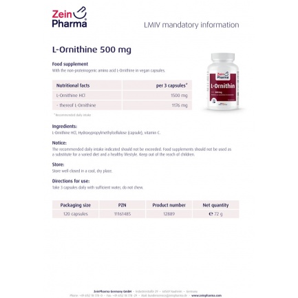 ОРНИТИН / ORNITHINE – ZeinPharma (120 капс)