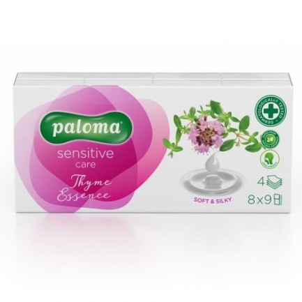 Paloma Sensitive Care Четирипластови носни кърпи с мащерка 8х9 х10 броя