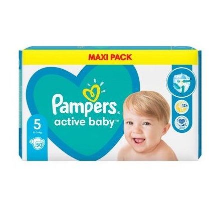 Pampers Active Baby пелени 5 Джуниър х50 броя