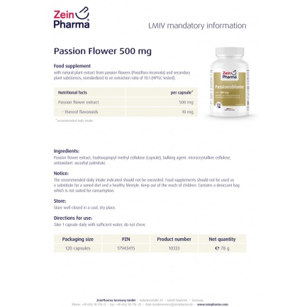 ПАСИФЛОРА / PASSION FLOWER – ZeinPharma (120 капс)