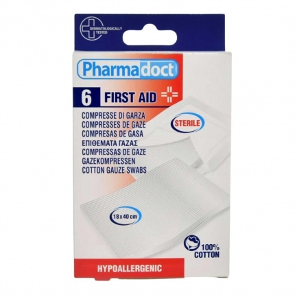 Pharmadoct Стерилна памучна марля 18х40 cm х6 броя
