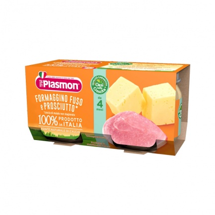 Plasmon 0850 Пюре топено сирене с прошуто 4+м 2 бр. х80 ml