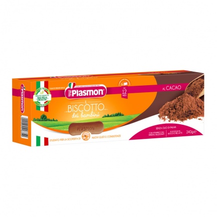 Plasmon 3343 Бишкоти за деца с какао 12+м 240 g