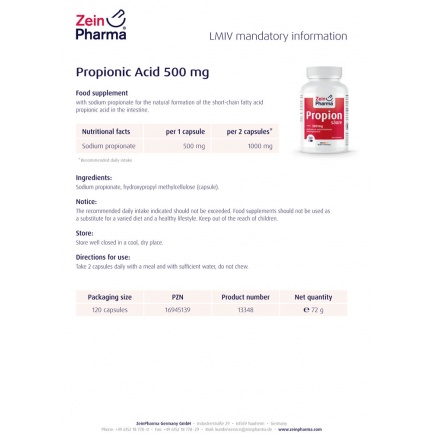 ПРОПИОНОВА КИСЕЛИНА / PROPIONIC ACID – ZeinPharma (120 капс)