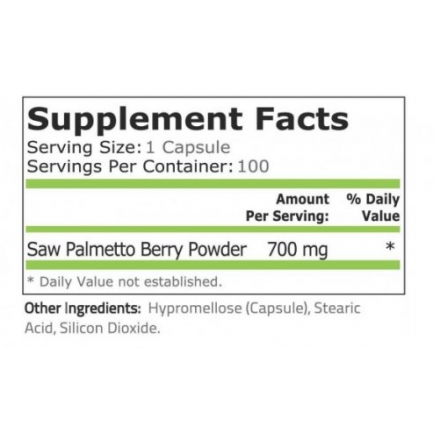 Pure Nutrition - Saw Palmetto - 700 Mg - 100 Capsules