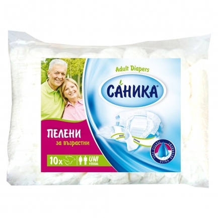 Саника пелени за възрастни – нощ р-р М (50-80 kg) x10 броя