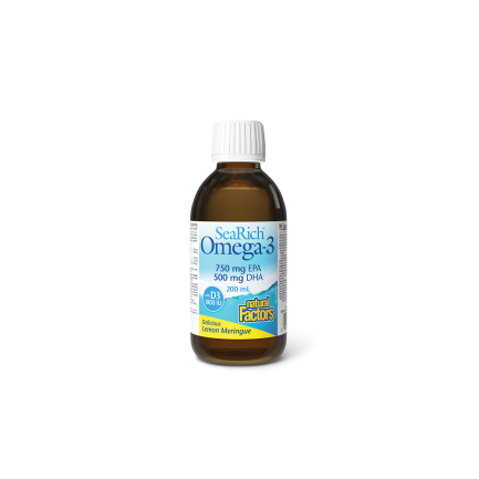 SeaRich Omega-3, 4500 mg (750 mg EPA 500 mg DHA) + витамин D3, 1000 IU, 200 ml Natural Factors