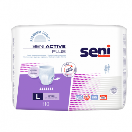 Seni Active Plus Абсорбиращи гащи за възрастни, размер L х10 броя
