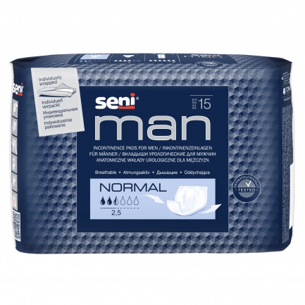 Seni Man Normal Урологични подложки за мъже х15 броя