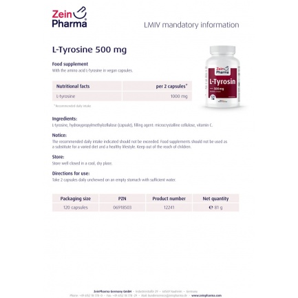 ТИРОЗИН / TYROSINE - ZeinPharma (120 капс)
