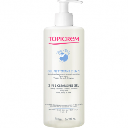 Topicrem 2 в 1 Почистващ гел за коса и тяло 500 ml