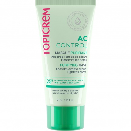 Topicrem AC Control Почистваща и себерегулираща маска за мазна кожа и акне 50 ml