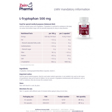 ТРИПТОФАН / TRYPTOPHANE - ZeinPharma (45 капс)