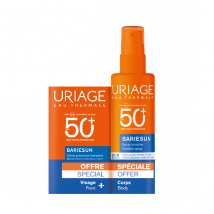 Uriage Bariesun SPF50+ Хидратиращ крем 50 ml + SPF50+ Невидим спрей 200 ml