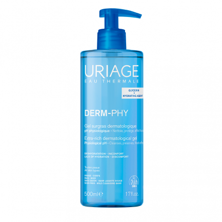 Uriage Derm-Phy Обогатен дерматологичен измивен гел 500 ml
