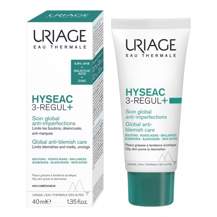 Uriage Комплект Hyseac 3-Regul Грижа за кожа с несъвършенства 40 ml + ПОДАРЪК Hyseac Почистващ гел 50 ml