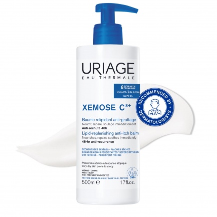 Uriage Xemose C8+ Липидовъзстановяващ успокояващ балсам против сърбеж 500 ml