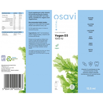 Vegan D3 1000 IU | Oral Spray x 12.5 ml