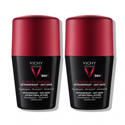 Vichy Deo-Duo пакет Рутина Clinical Control рол-он, тестван за контрол на прекомерното изпотяване до 96 часа за мъже