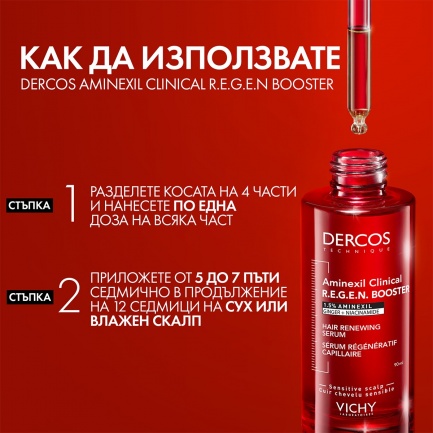 Vichy Dercos Aminexil Clinical R.E.G.E.N. Booster Серум за обновяване на косата 90 ml