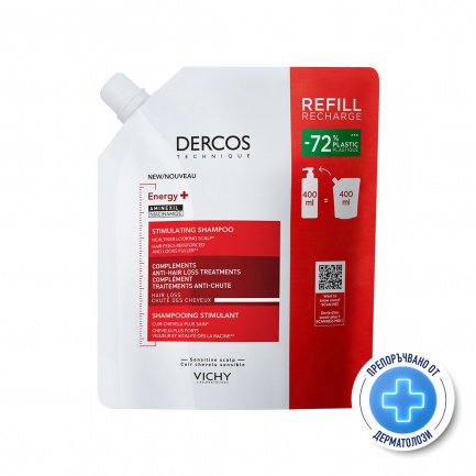 Vichy Dercos Energy+ Стимулиращ шампоан против косопад 400 ml - ПЪЛНИТЕЛ