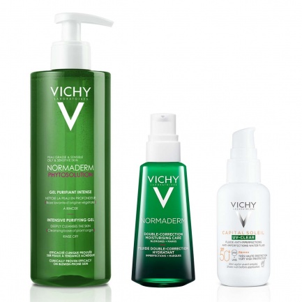 Vichy Normaderm Протокол за мазна кожа, склонна към несъвършенства в зряла възраст