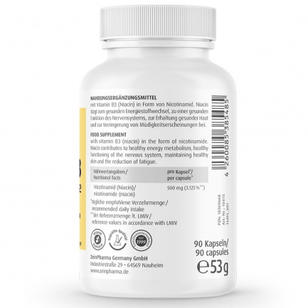 Витамин Б3 – НИАЦИН / NIACIN – ZeinPharma (90 капс)