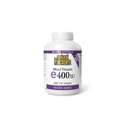 Витамин Е 400 IU (токофероли микс) - Антиоксидантна защита, 240 софтгел капсули Natural Factors