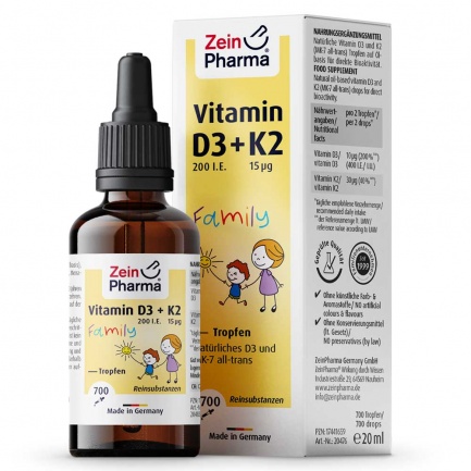 Витамини К2+Д3 Капки / Vitamin MK-7 – ZeinPharma (20 мл)