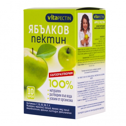 VitaPectin Apple Pectin / ВитаПектин 100% Натурален Разтворим Ябълков Пектин х10 сашета - Pharm Industry
