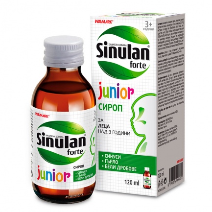 Walmark Синулан Форте Джуниър Сироп за деца при хрема, кашлица и възпалено гърло 120 ml