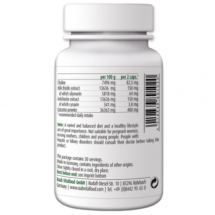 За Черен дроб – LIVER FUNCTION – Raab Vitalfood (60 капс)