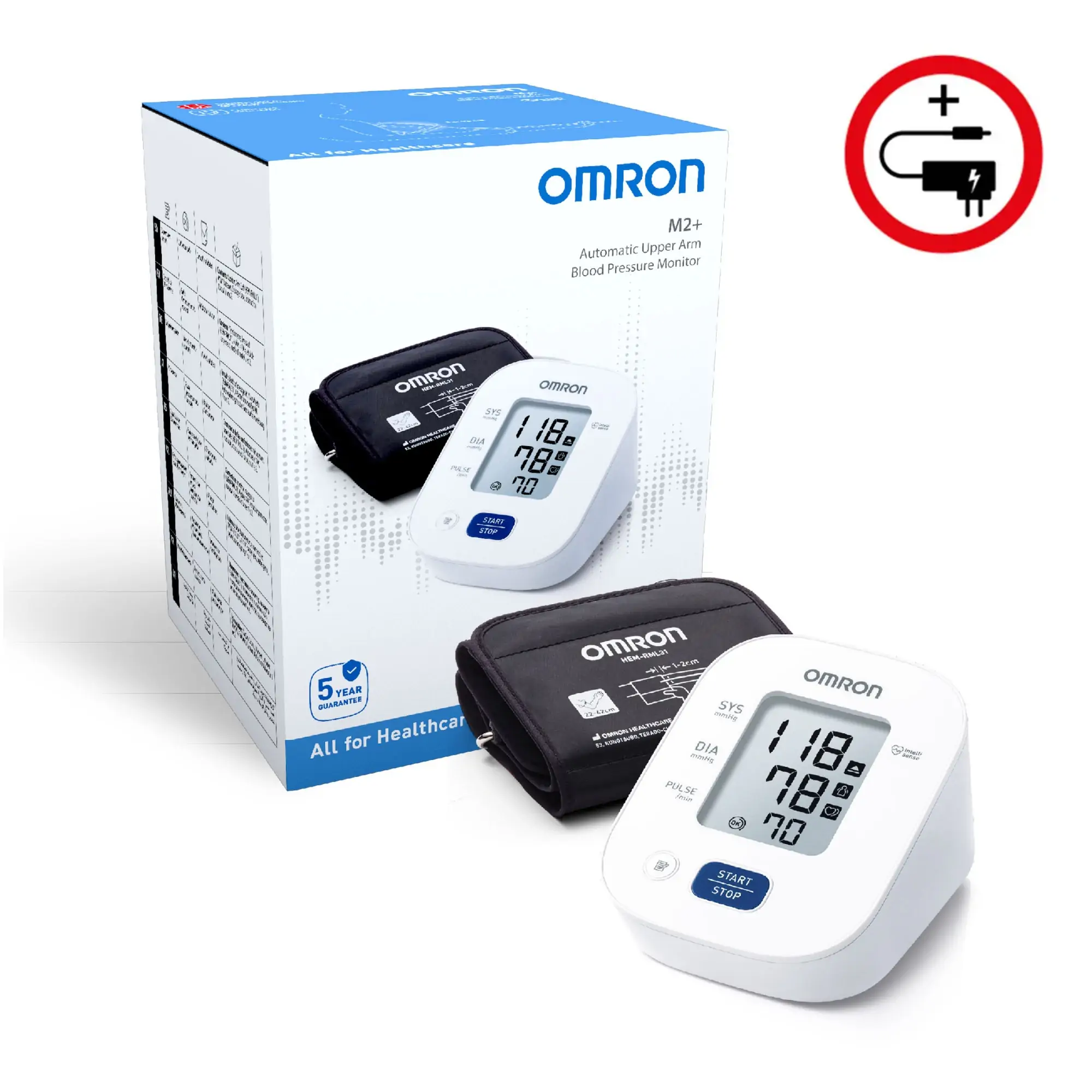 Omron M2 Plus Автоматичен апарат за кръвно налягане + адаптер